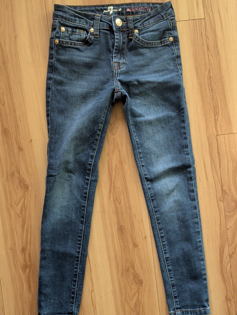 7 For All Mankind Girls Dark Blue Skinny Jeans Like New